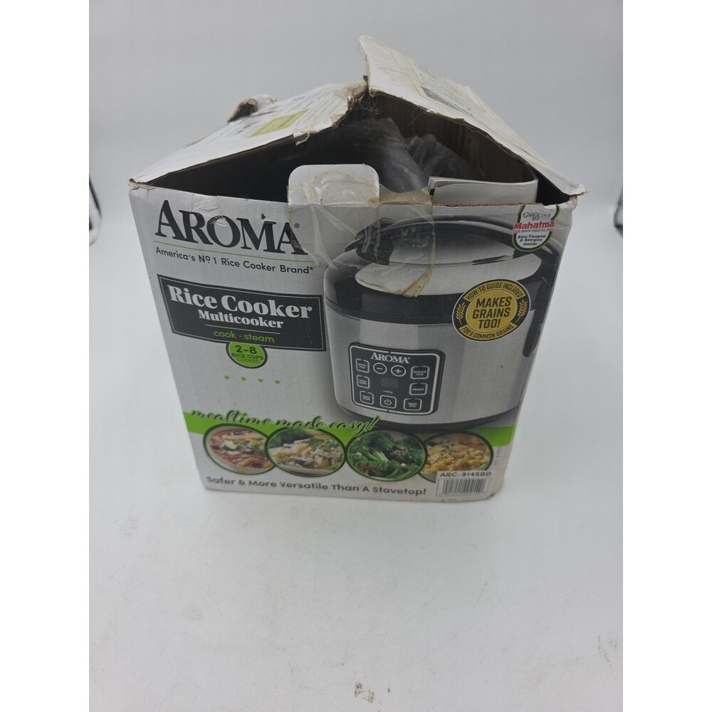 AROMA Digital Rice Cooker – 4-Cup Uncooked / 8-Cup Cooked, Steamer, 2Qt